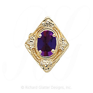 GS190 AMY - 14 Karat Gold Amethyst Slide 